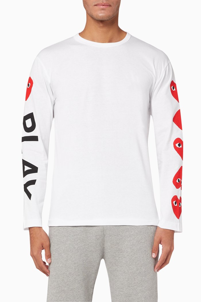 

Arm & Heart Print Cotton T-Shirt, White