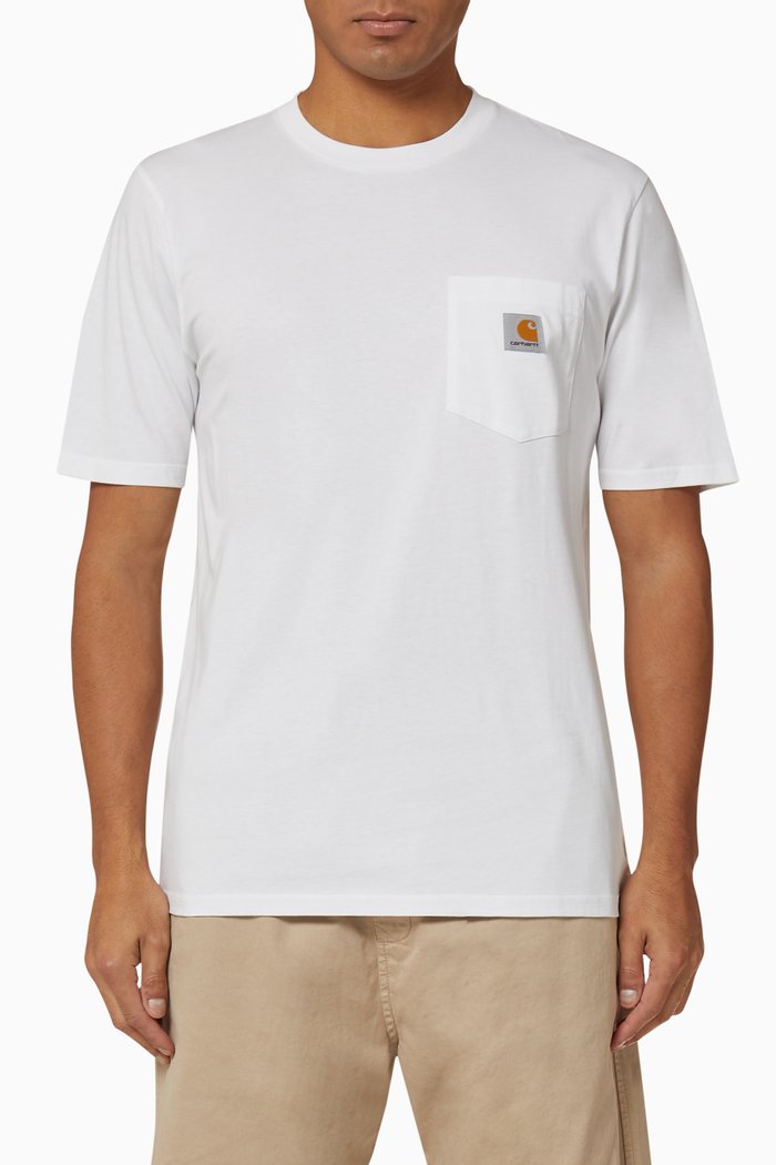 

Logo Patch Pocket Cotton T-Shirt, White