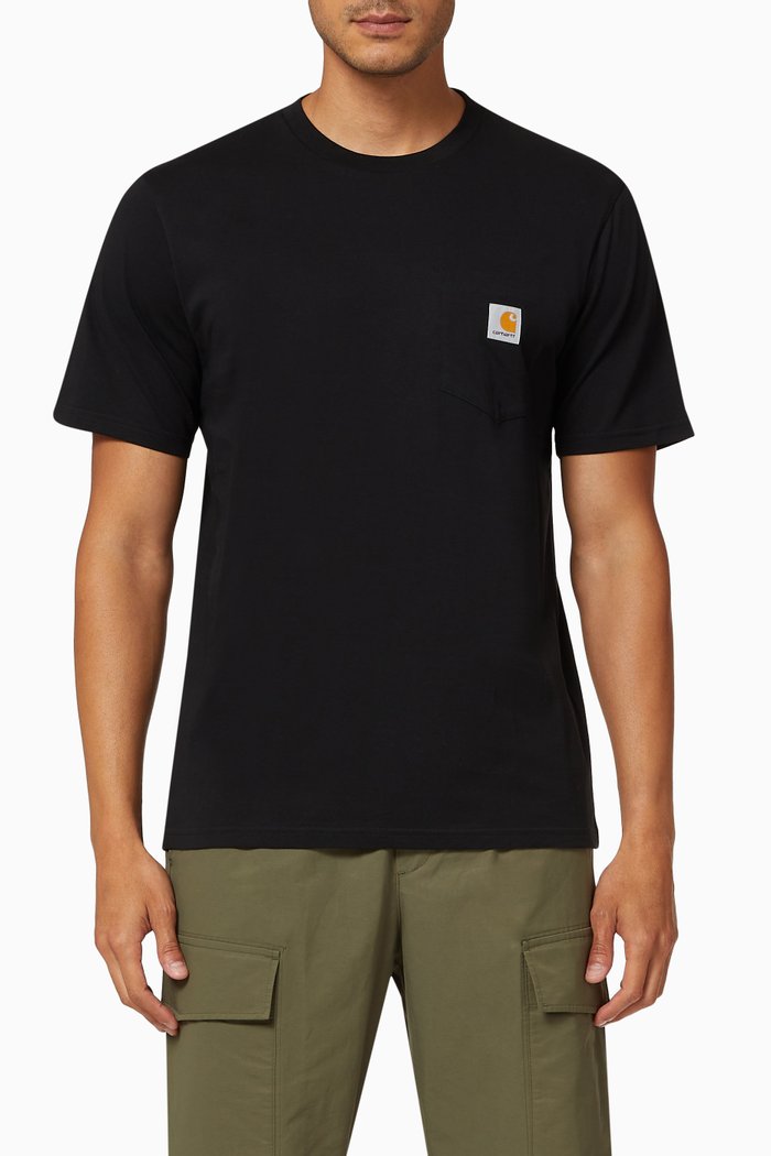 

Logo Patch Pocket Cotton T-Shirt, Black
