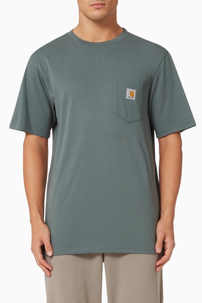 

Logo Patch Pocket Cotton T-Shirt, Green