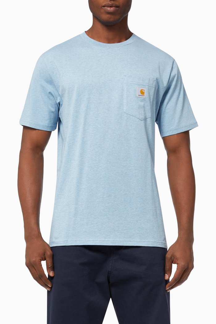 

Logo Patch Pocket Cotton T-Shirt, Blue