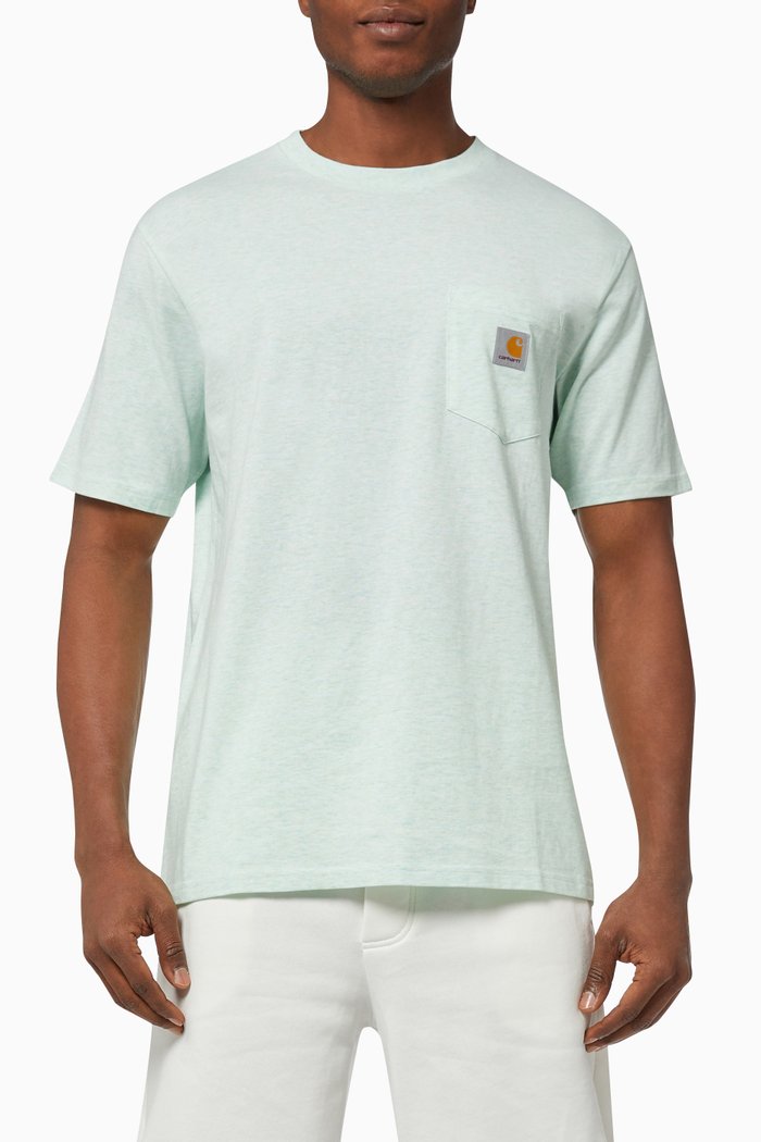 Logo Patch Pocket Cotton T-Shirt, Green