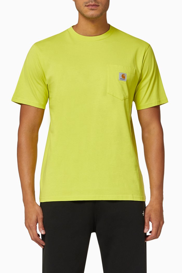 

Logo Patch Pocket Cotton T-Shirt, Yellow