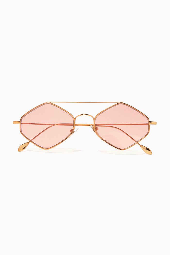 

Rigaut Hexagonal Frame Sunglasses, Orange