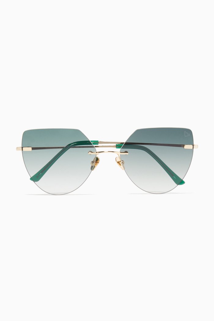 

Miller Gold Sunglasses, Green
