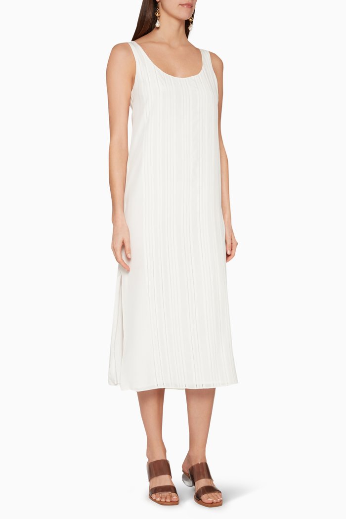 Lorrenah Silk Tank Dress, White