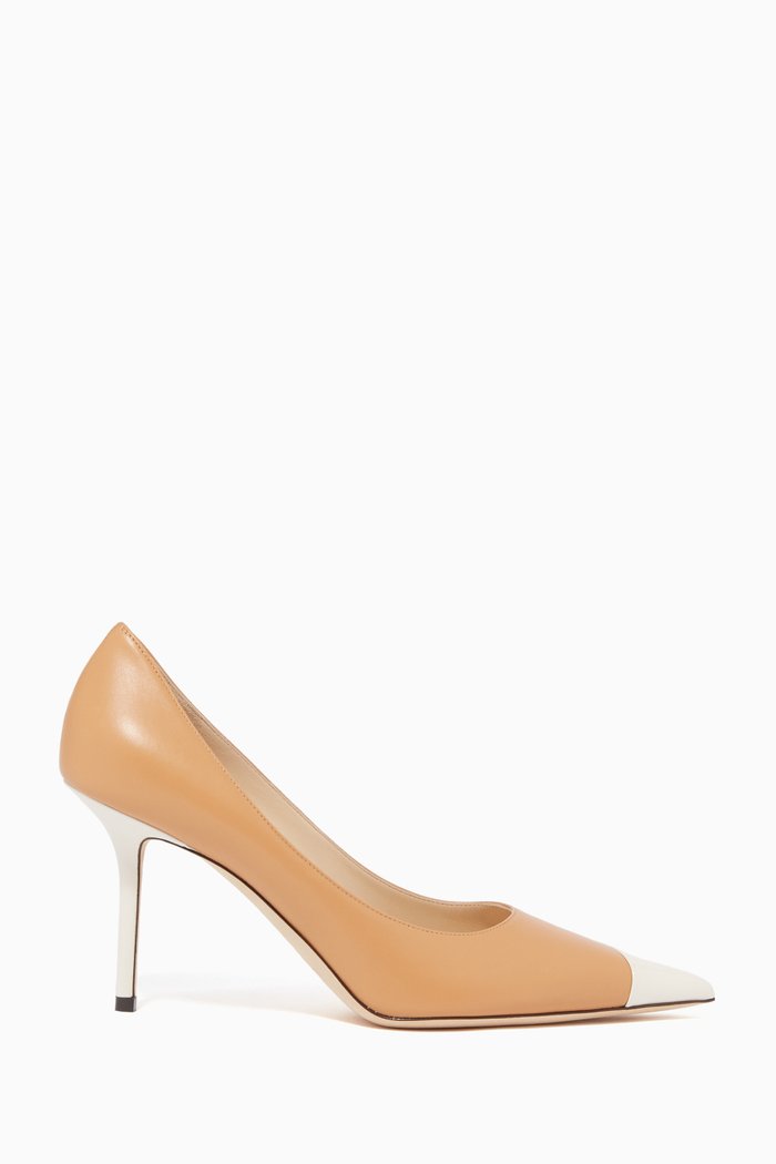 

Love 85 Asymmetrical Leather Pumps, Orange