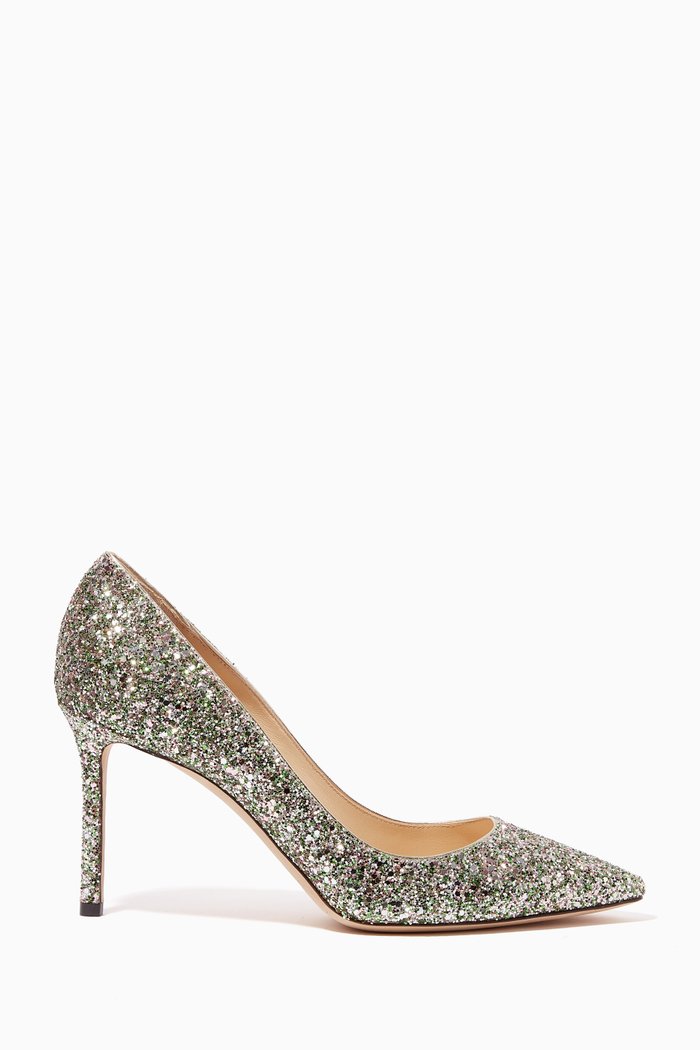 Romy 85 Glitter Pumps, Green