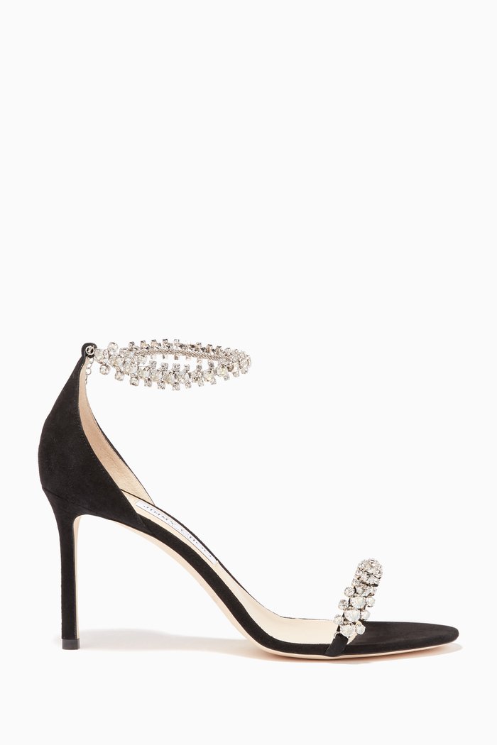 

Shiloh Embellished Suede Sandals, Black