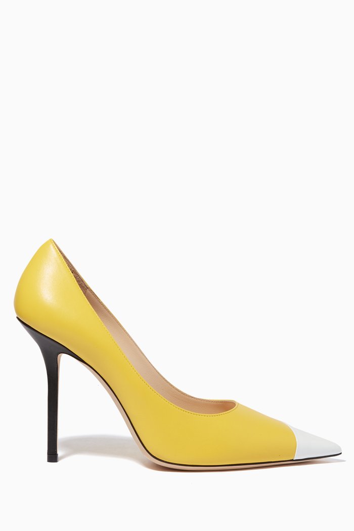 

Love 100 Asymmetric Patent & Nappa Leather Pumps, White