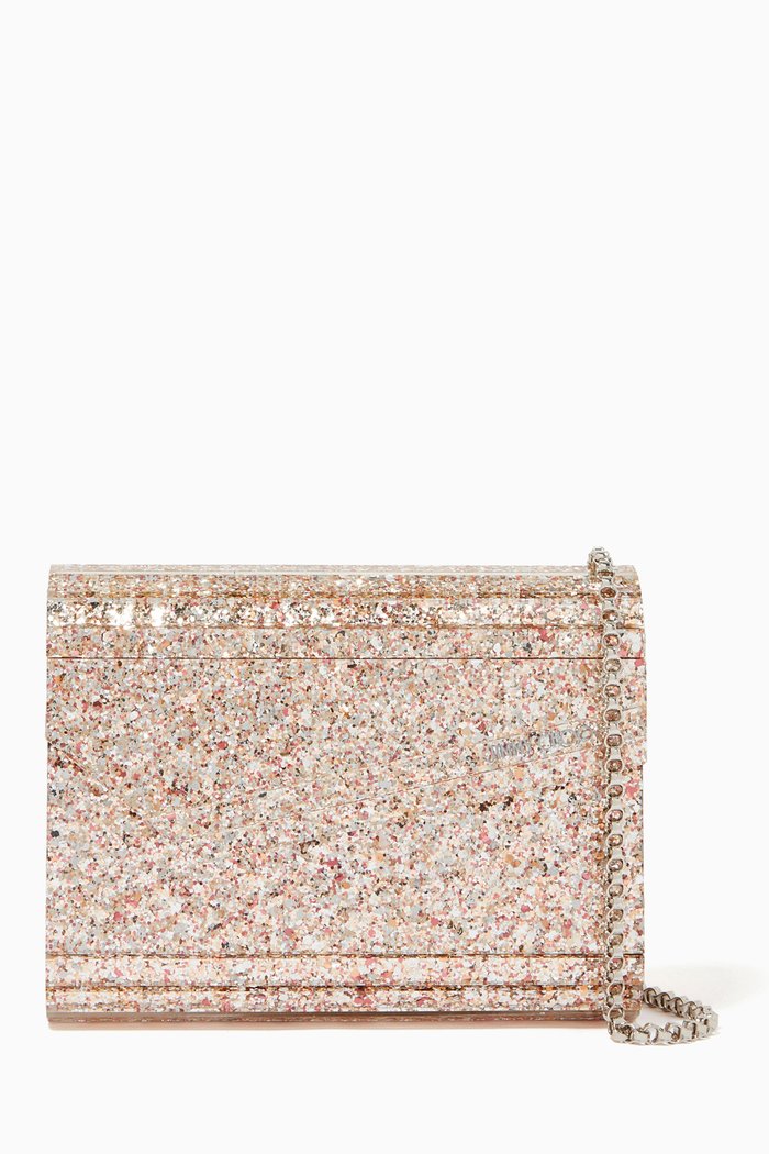 

Candy Clutch Bag in Glitter Acrylic, Pink
