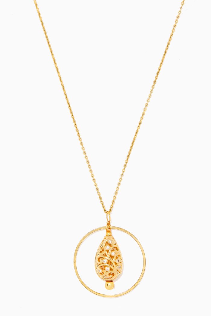 

Filigree Pendant Necklace, Gold