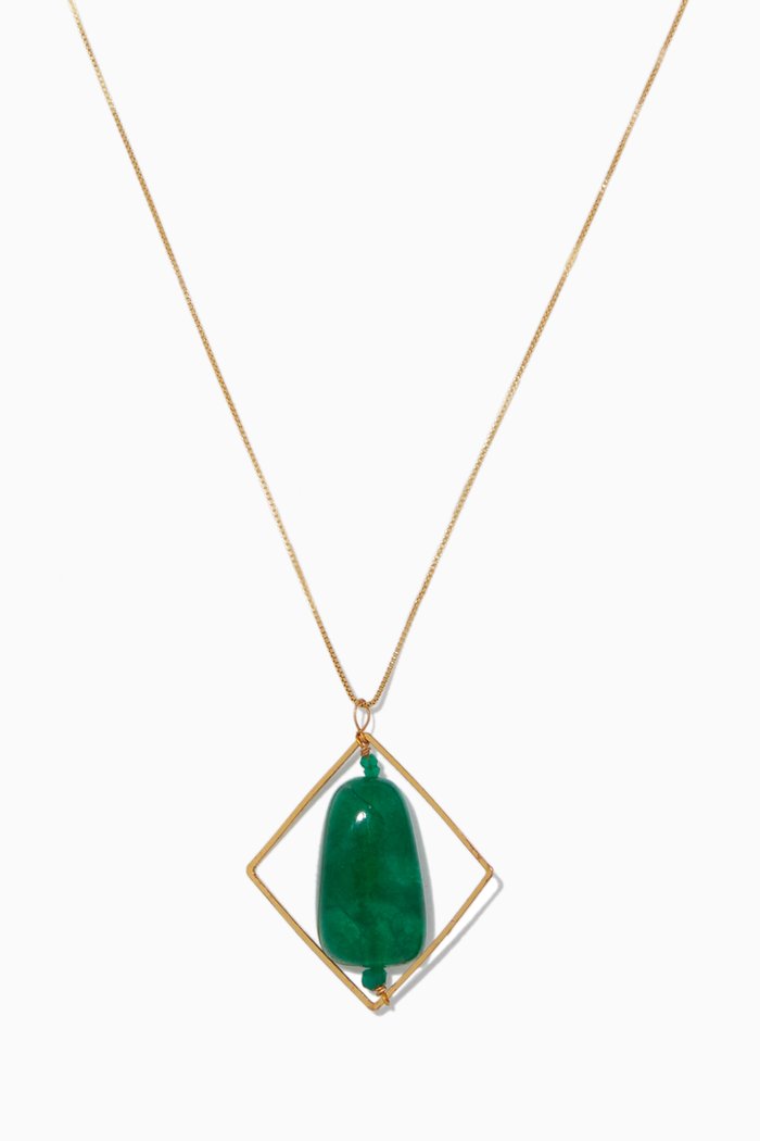 

Tumble Stone Necklace, Gold