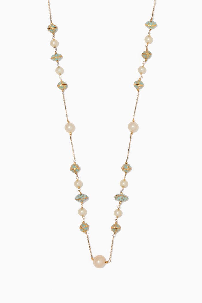 

Zeina Pearl Necklace, Gold