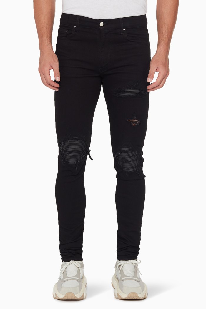 

MX1 Bleached & Distressed Jeans, Black