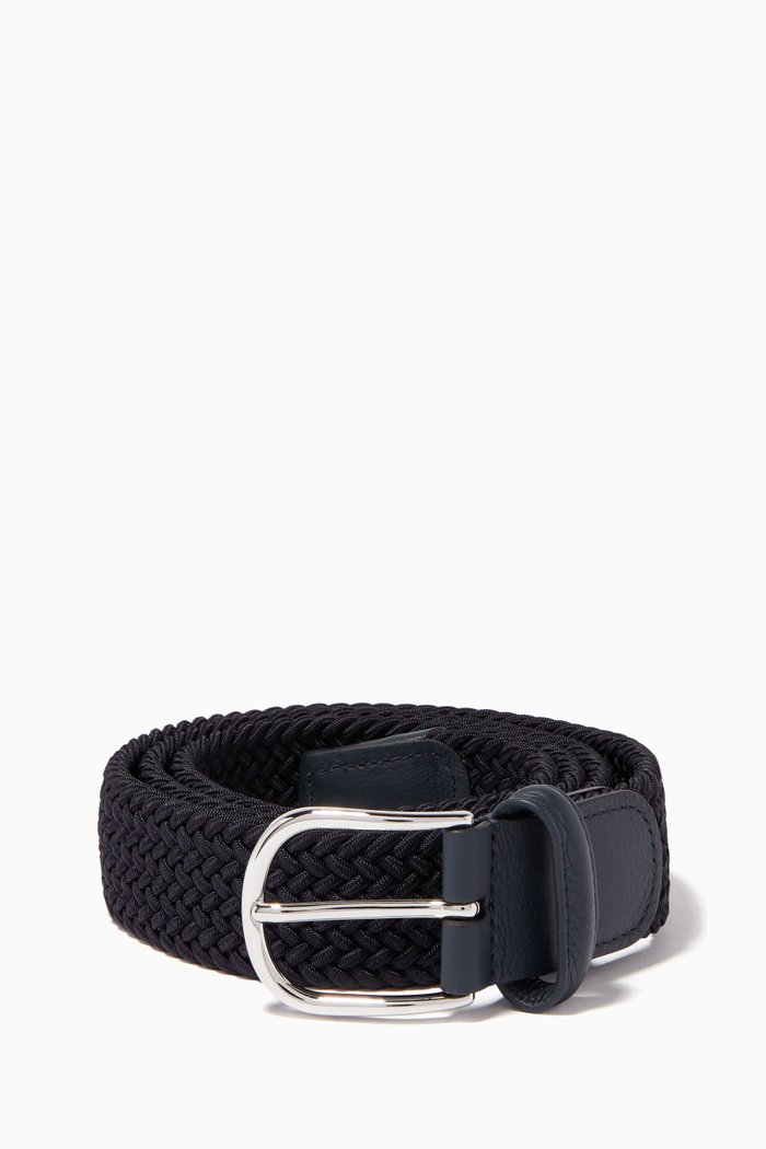 

Woven Braided Belt, Blue