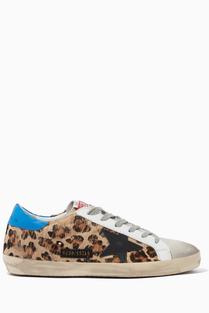 

Superstar Leopard Print Leather Sneakers, Brown