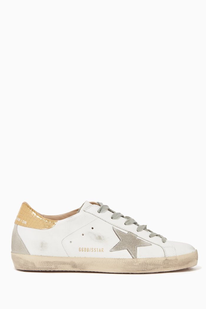 

Metallic Trim Superstar Sneakers, White