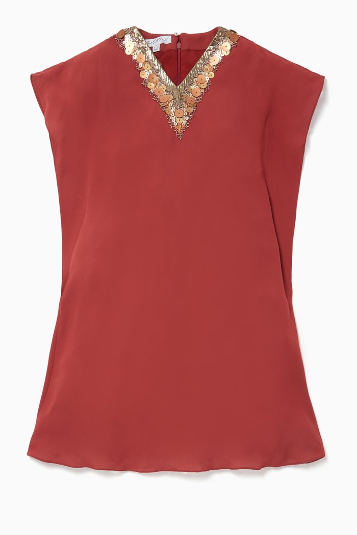 

Short Sleeve Kaftan, Red
