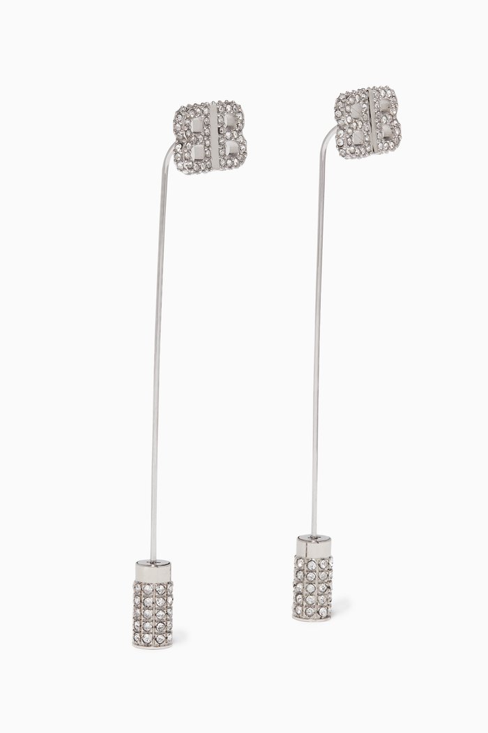 Pin BB Crystal-Embellished Earrings, Silver