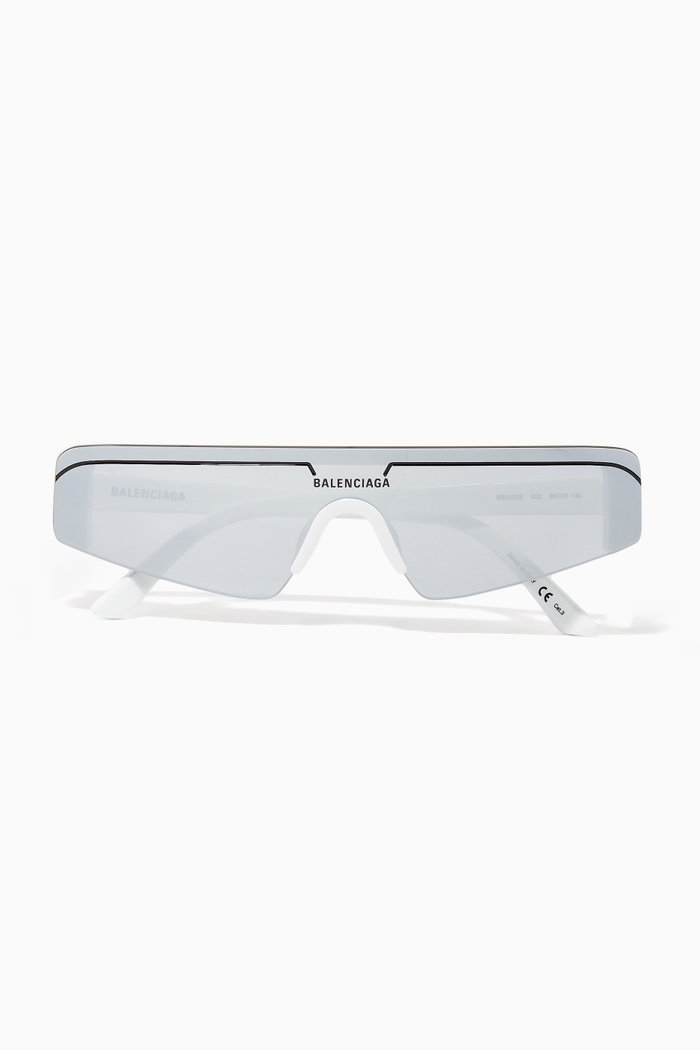 

Ski Rectangle Sunglasses, White
