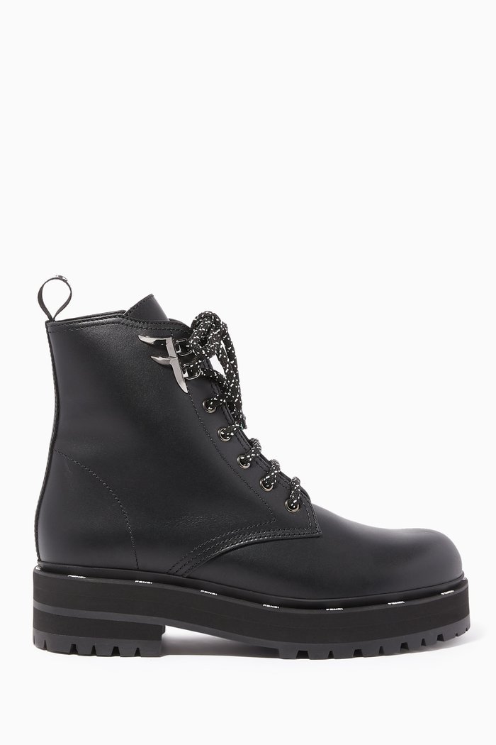 

FFreedom Biker Leather Ankle Boots, Black