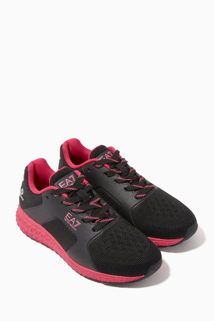 

EA7 Bi-Colour Runner Sneakers, Black
