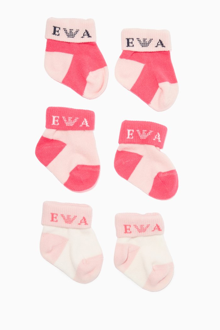 

Three-Pack Sock Gift Set, Pink