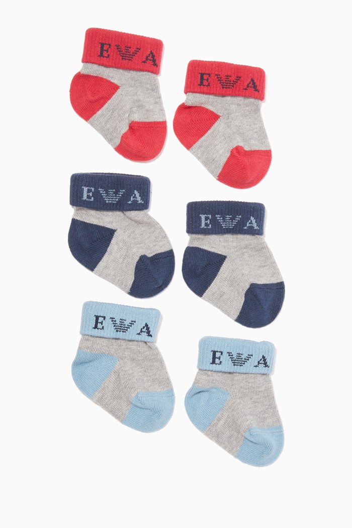 

Three-Pack Sock Gift Set, Blue