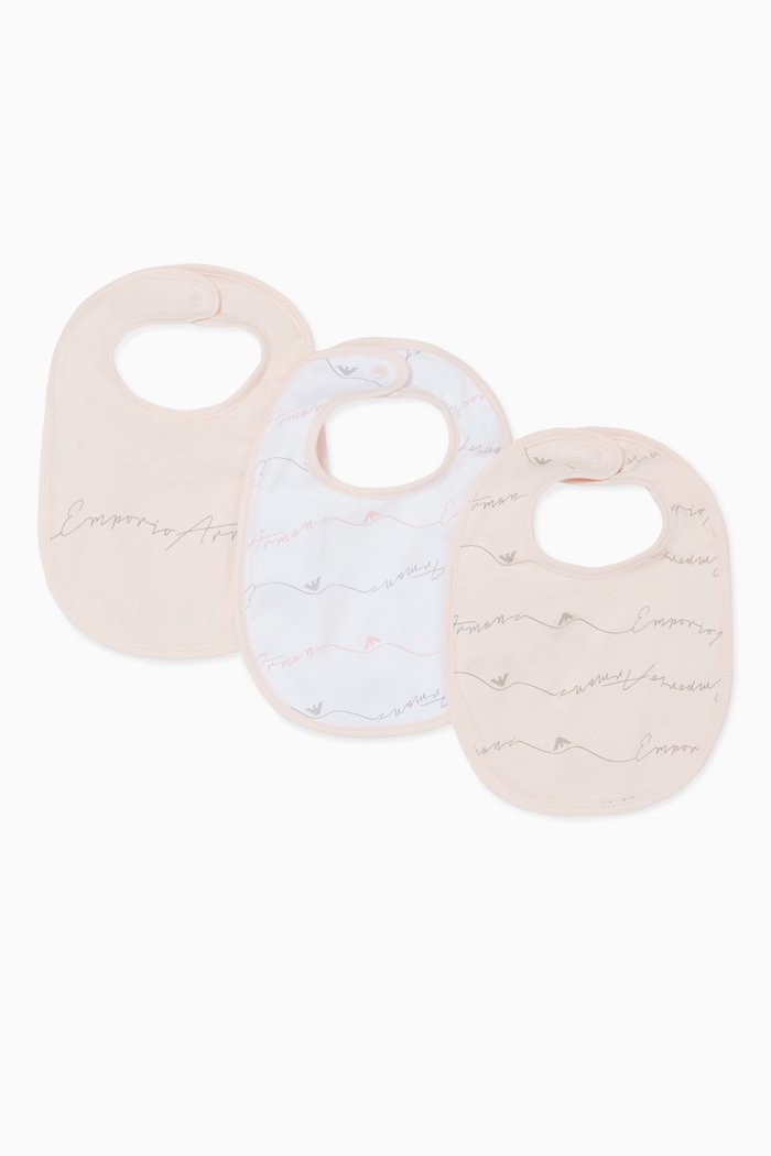 

My First Armani Three-Piece Bib Set, Pink