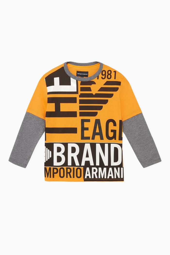 

Logo Print Cotton T-Shirt, Yellow