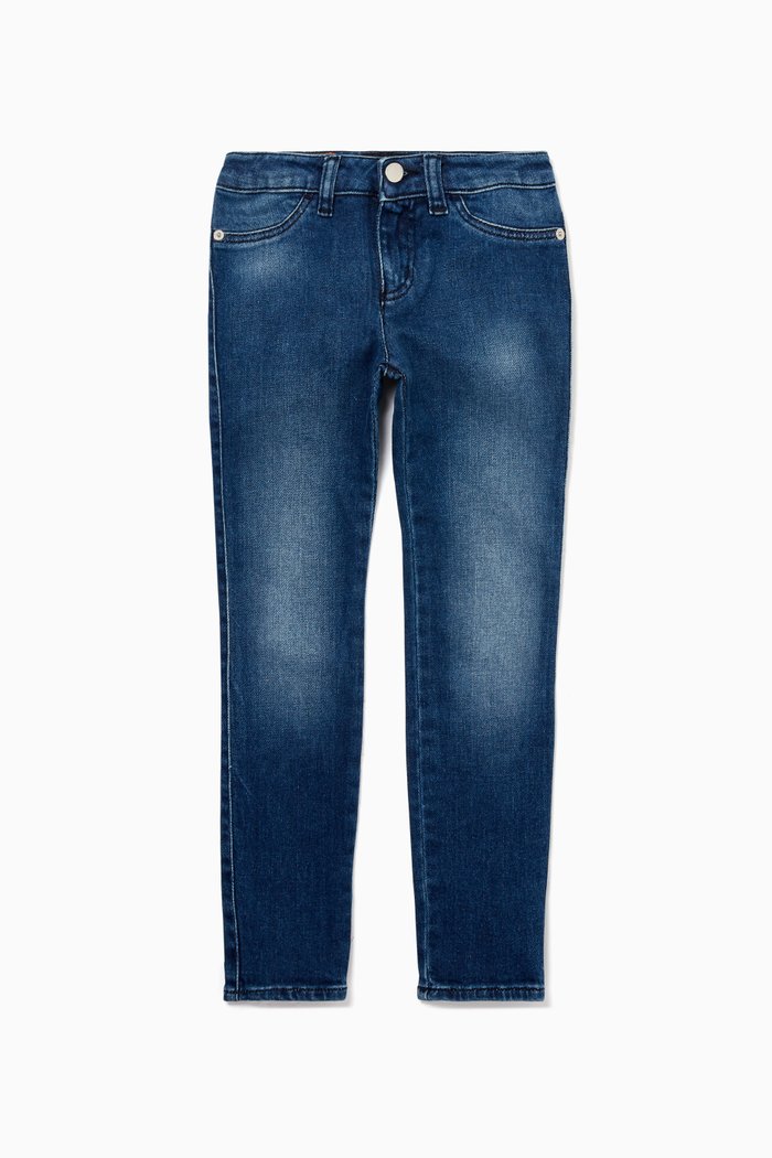 

Slim-Fit Logo Detail Jeans, Blue