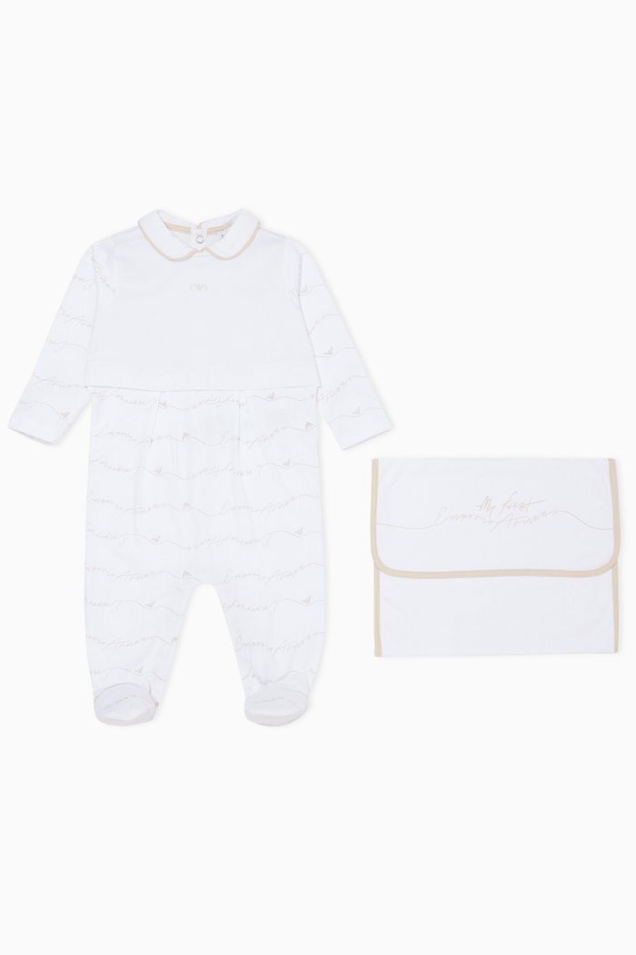 

"My First Armani" Jumpsuit & Pouch Set, Neutral