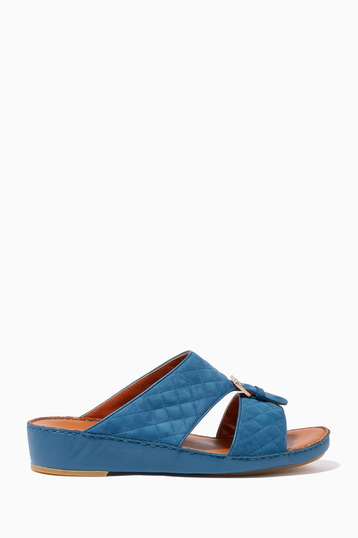 

Cinghia Buck Matelasse Losange Sandals, Blue