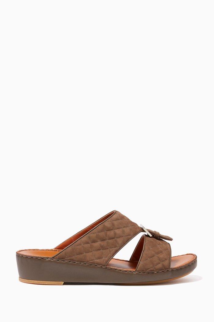 

Cinghia Buck Matelasse Losange Sandals, Grey