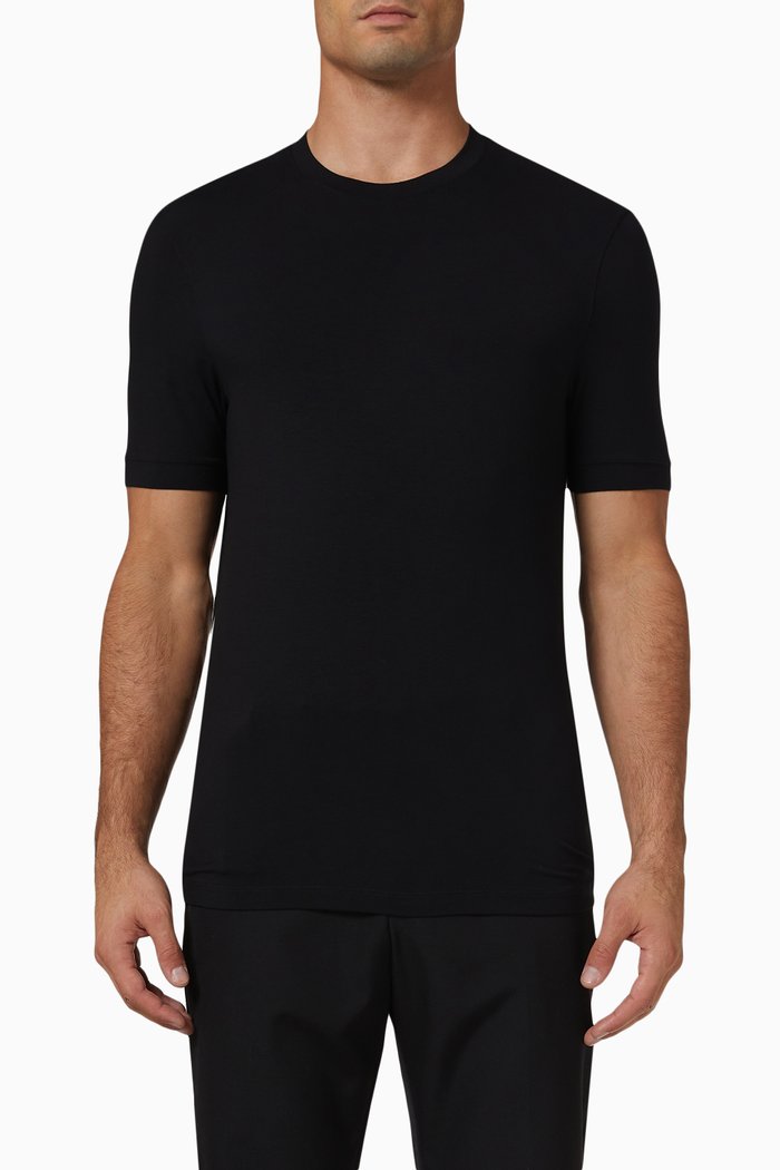 T-shirt in Viscose Jersey, Black