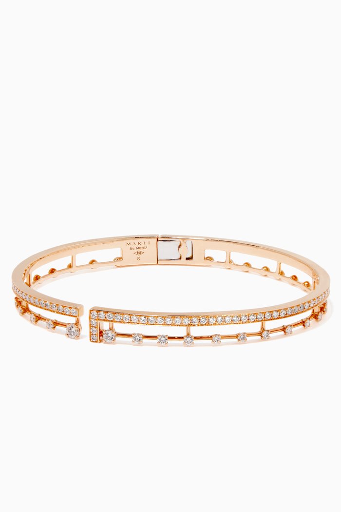 

Avenues Diamond Open Hinged Bracelet in 18kt Rose Gold