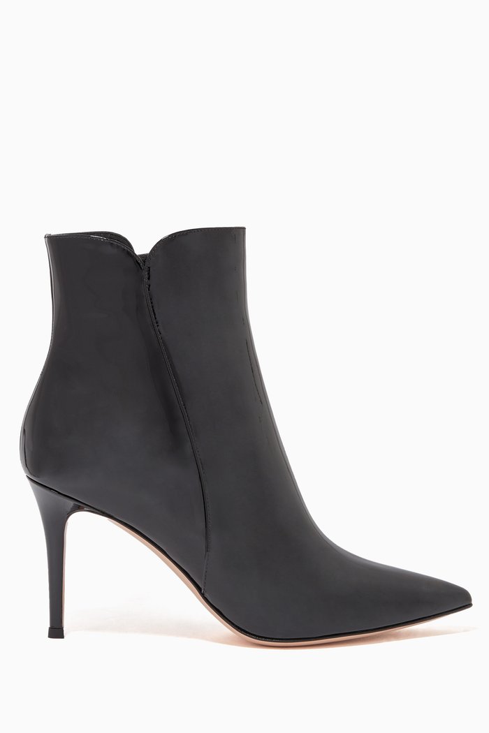 

Levy Patent Leather Boot., Black