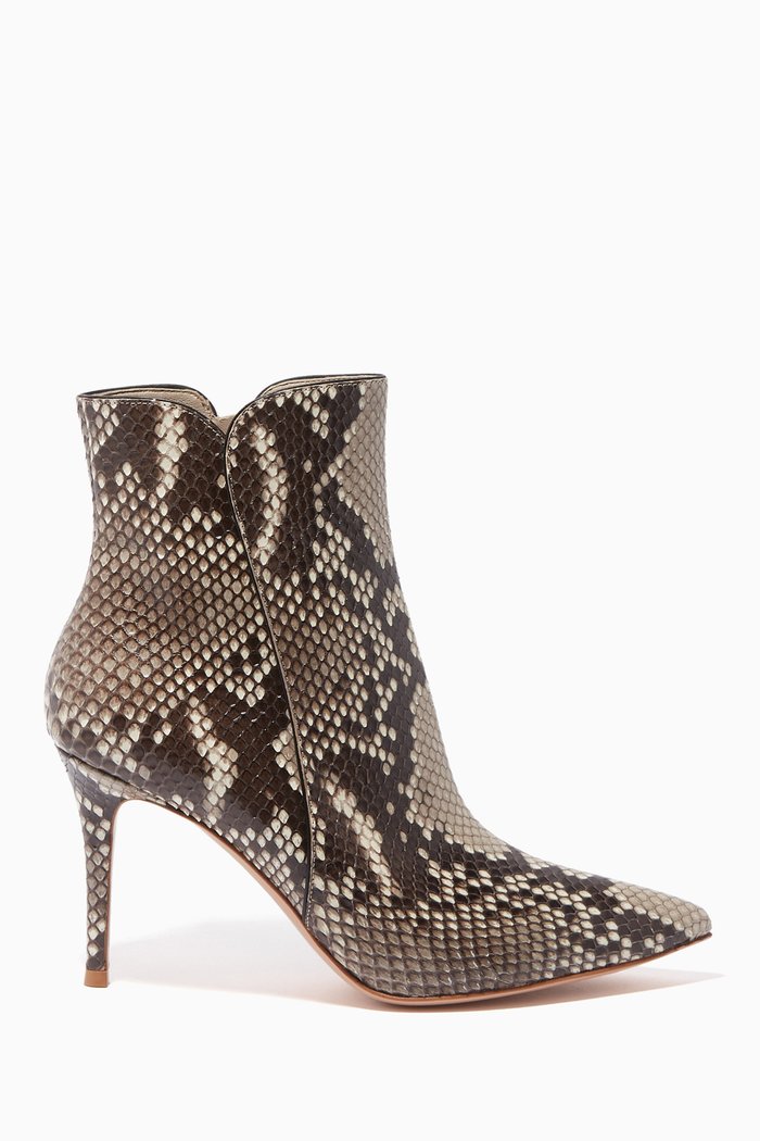 

Levy 85 Python Ankle Boots, Grey