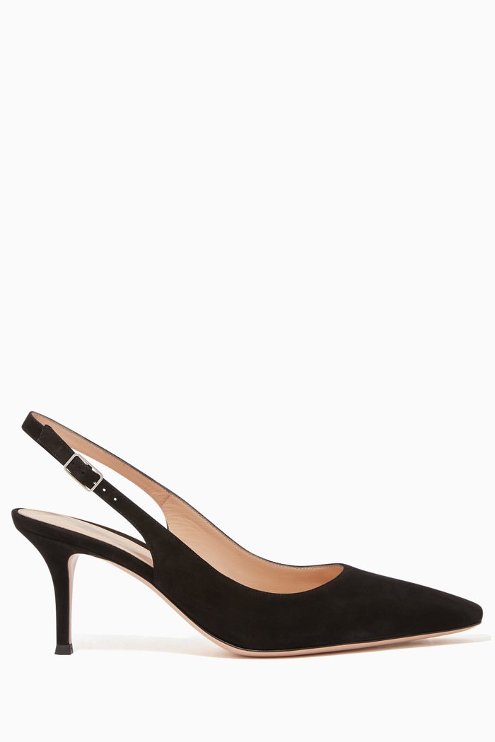 

Suede Slingback Pumps, Black