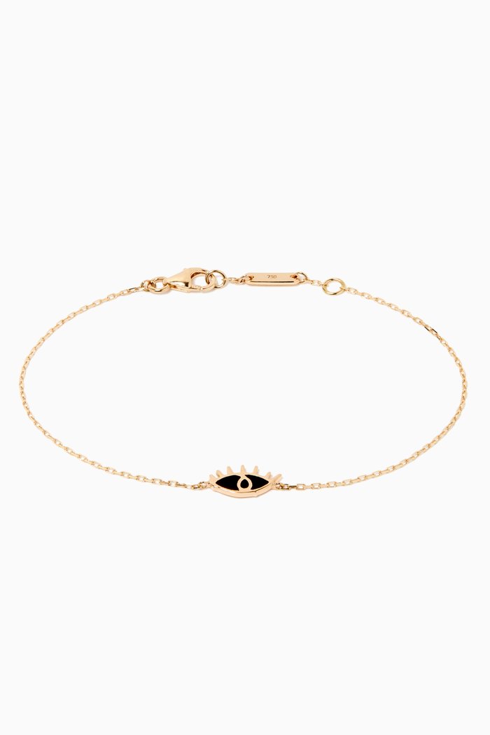 

Eye Enamel Bracelet in 18kt Yellow Gold, Black