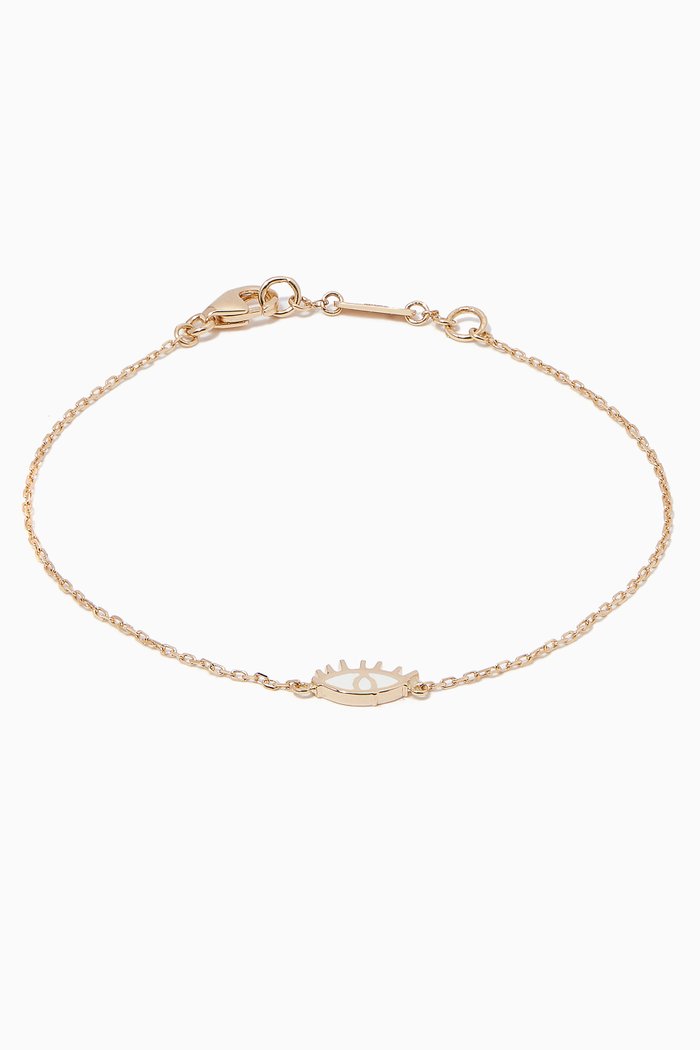 

Yellow Gold & White Enamel Eye Bracelet