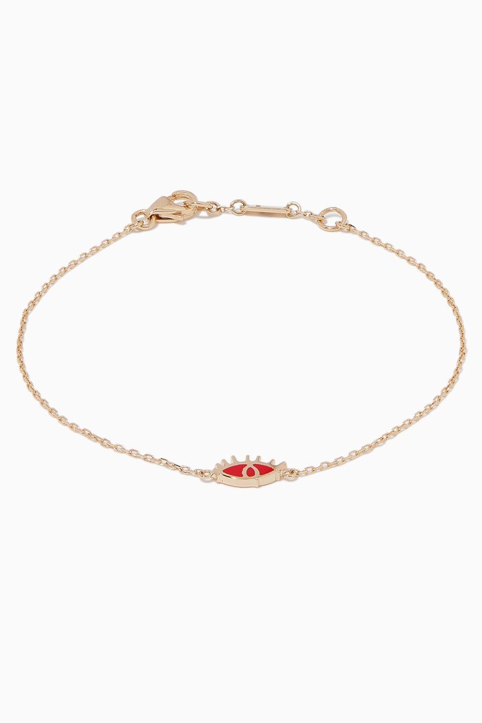 

Yellow Gold & Red Enamel Eye Bracelet