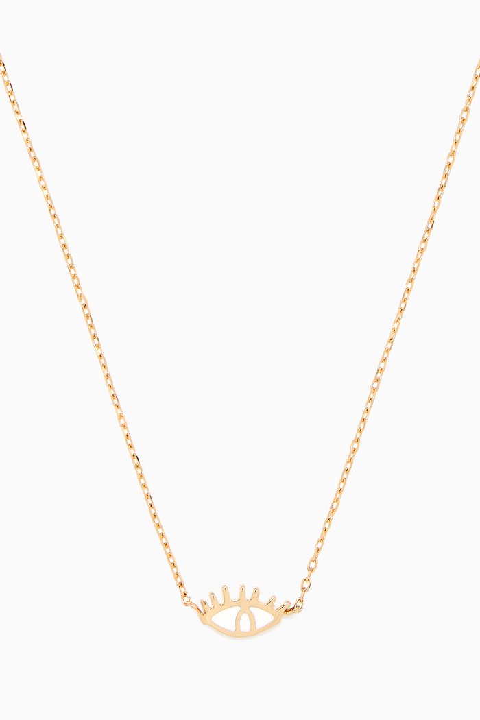 

Yellow Gold & White Enamel Eye Necklace