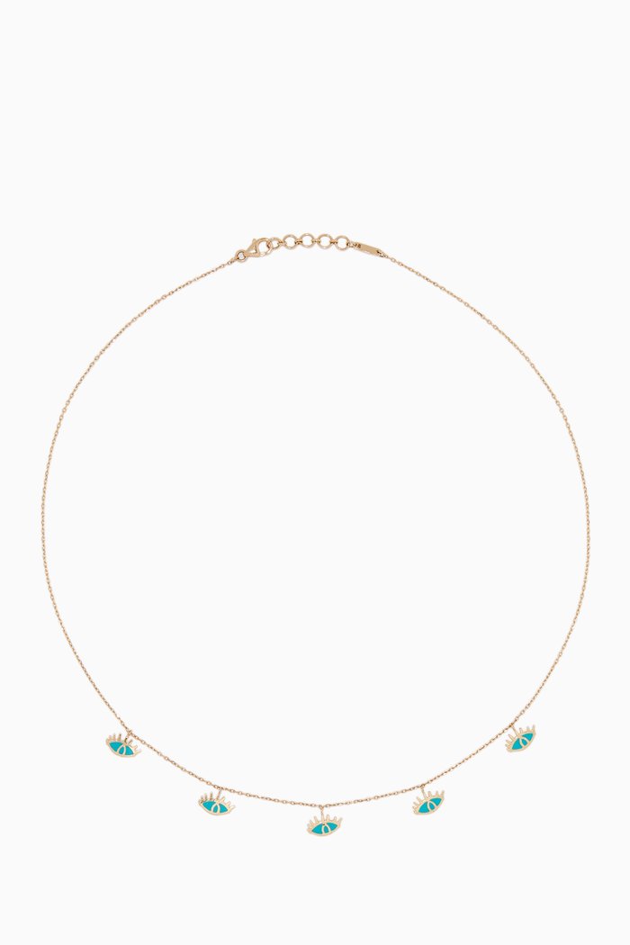 

Yellow Gold & Enamel Eye Charm Necklace