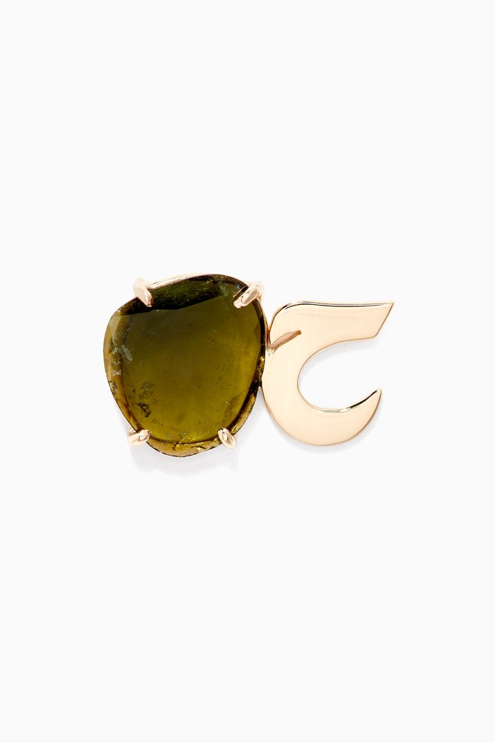 

Yellow-Gold & Tourmaline Stone Haa Stud Earring