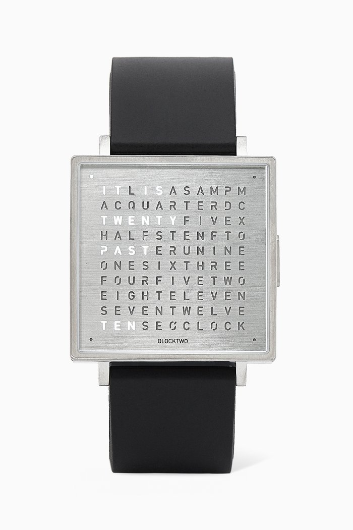 

W39 Fine Steel Rubber Strap English Watch, Silver