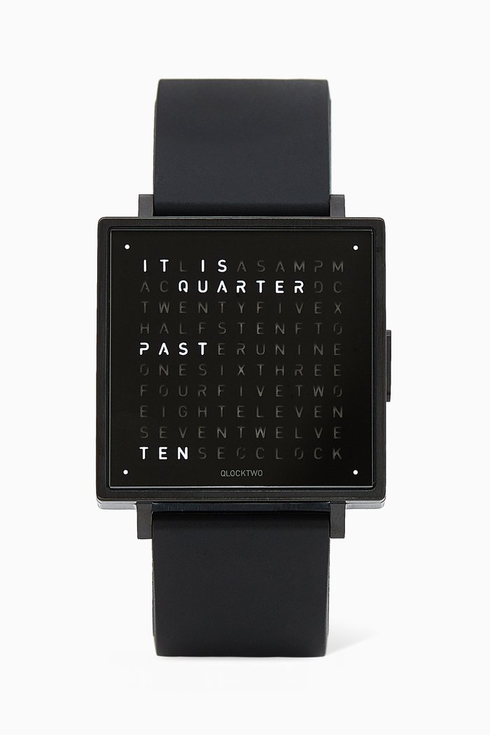 

W39 Black Steel Rubber Strap English Watch