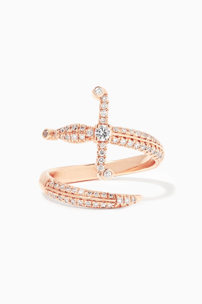 

Rose-Gold & Diamond Swords Of Love Ring