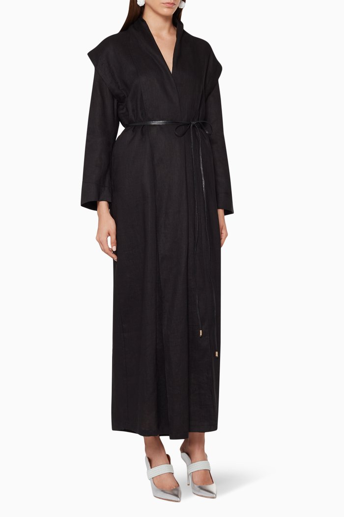 

Convertible Belted Abaya, Black